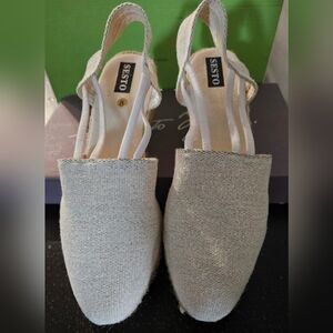 Sesto Meucci Cream Espadrille Slingbacks